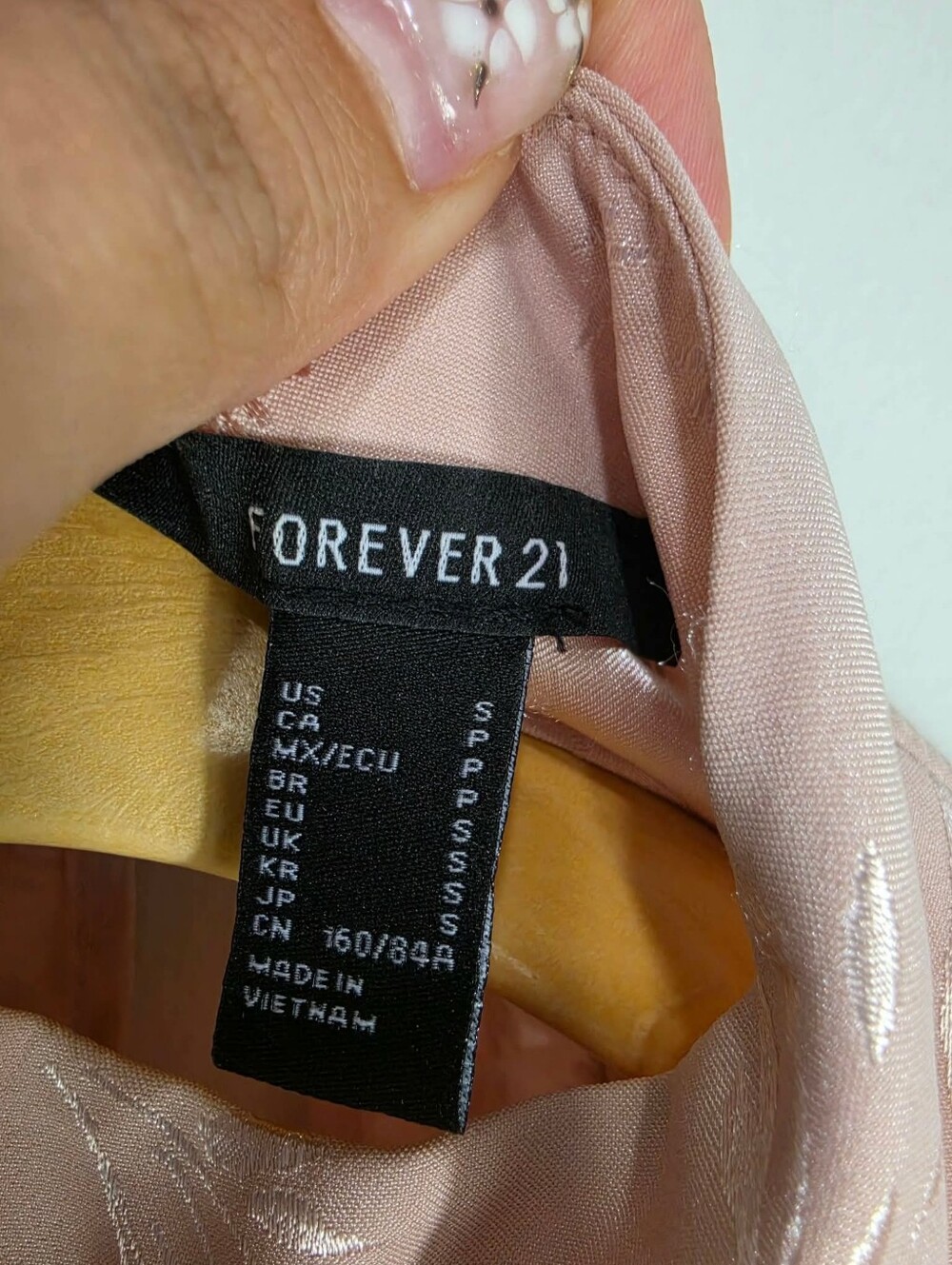 Forever 21 Blush Pink Metallic Floral High-Neck Smocked Peplum Top - Picture 6 of 8